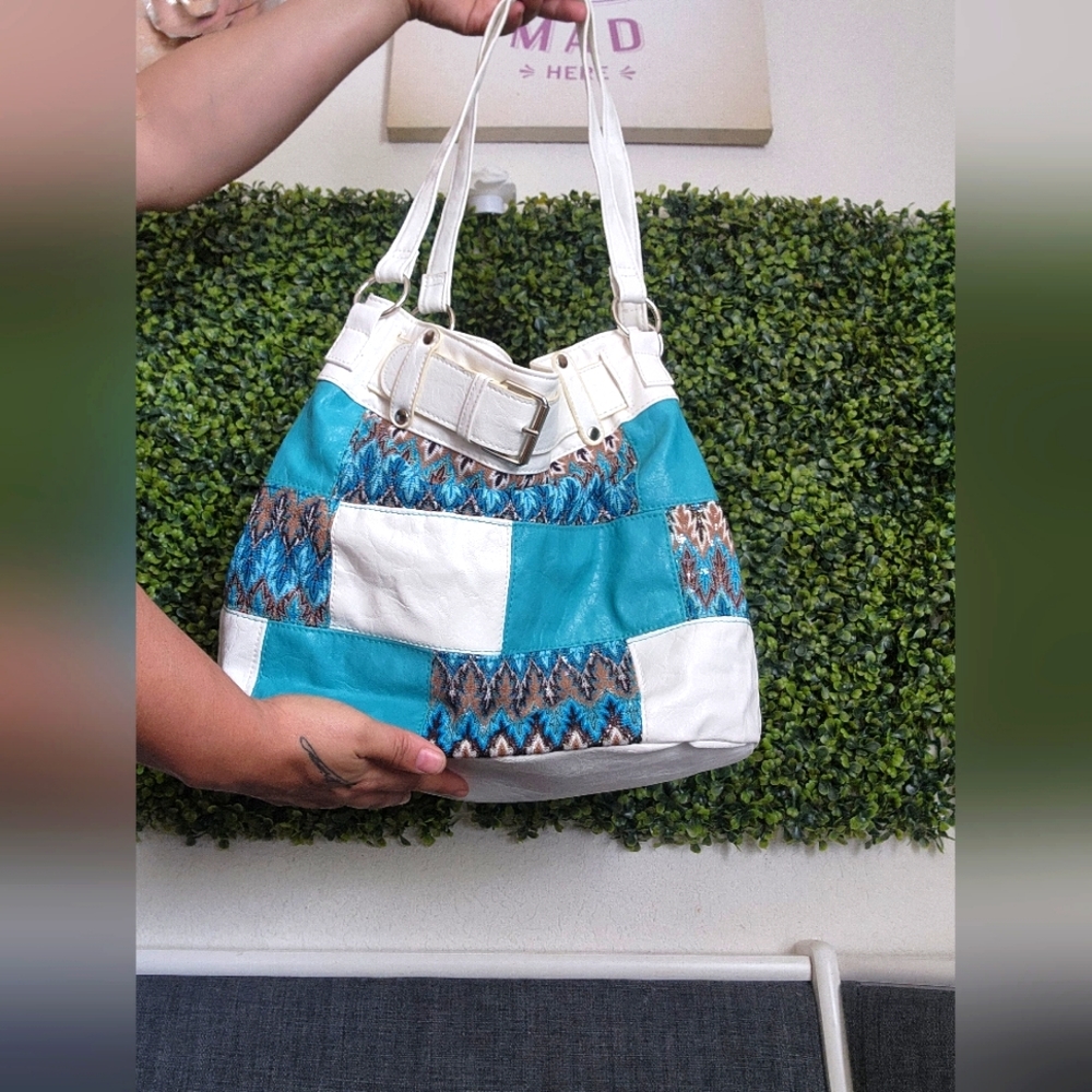 Vtg Color Block Handbag